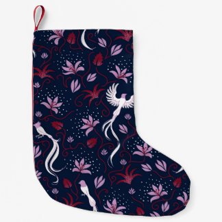 Paradise Birds: Blossoming Vintage Pattern. Small Christmas Stocking