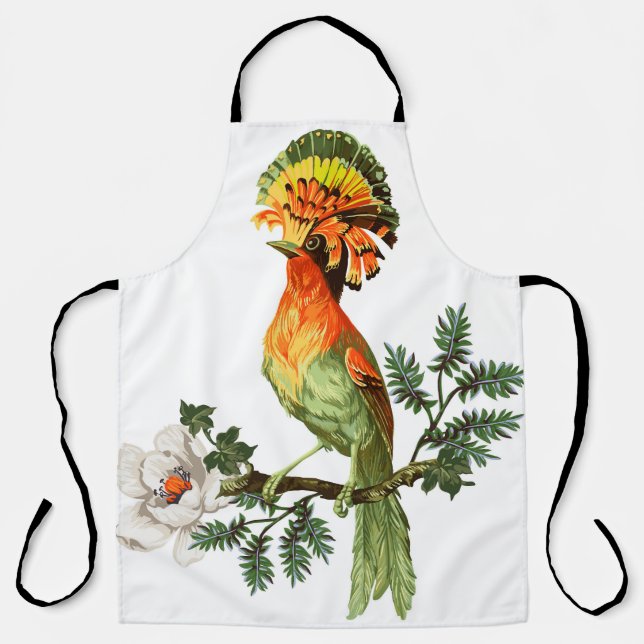 Paradise Birds: Exotic Floral Background Apron (Front)