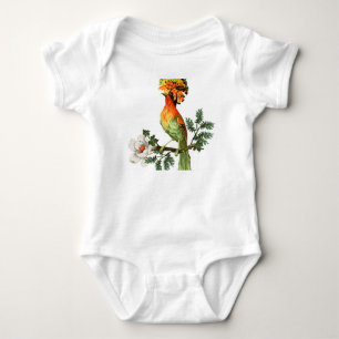 Paradise Birds: Exotic Floral Background Baby Bodysuit