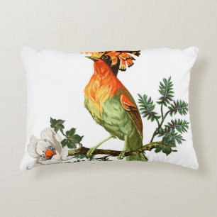 Paradise Birds: Exotic Floral Background Decorative Cushion
