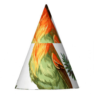 Paradise Birds: Exotic Floral Background Party Hat