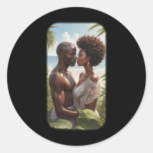 Paradise Black Love S Series Sticker4 Classic Round Sticker