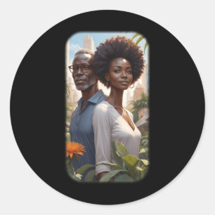 Paradise Black Love S Series Sticker6 Classic Round Sticker