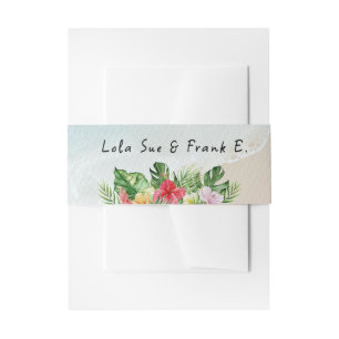 Paradise Blooms Wedding Invitation Belly Band