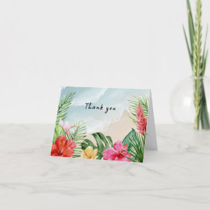 Paradise Blooms Wedding Thank you  Card