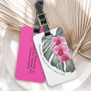 Paradise Called Funny Tropical Floral Luggage Tag