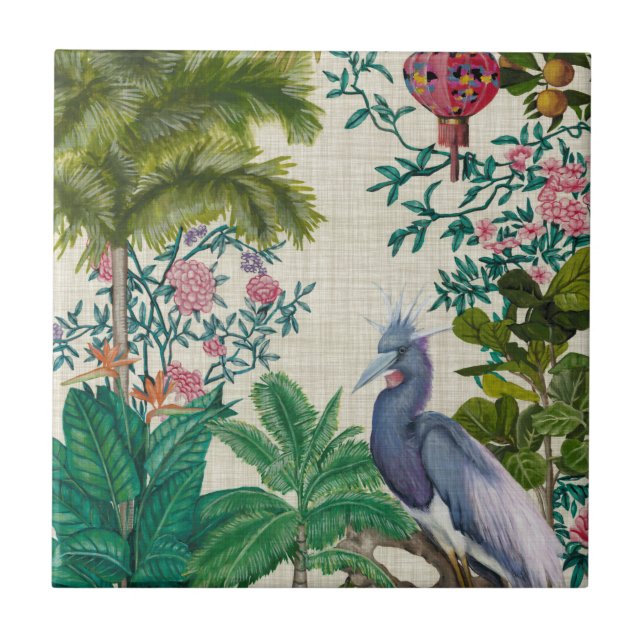 Paradise Chinoiserie Ceramic Tile (Front)