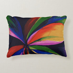 Paradise Colourful Rainbow Abstract Flower Art Decorative Cushion