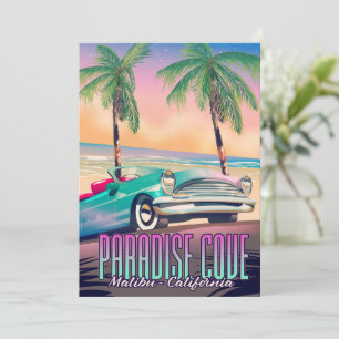 Paradise Cove,Malibu,California travel poster T-Sh Invitation