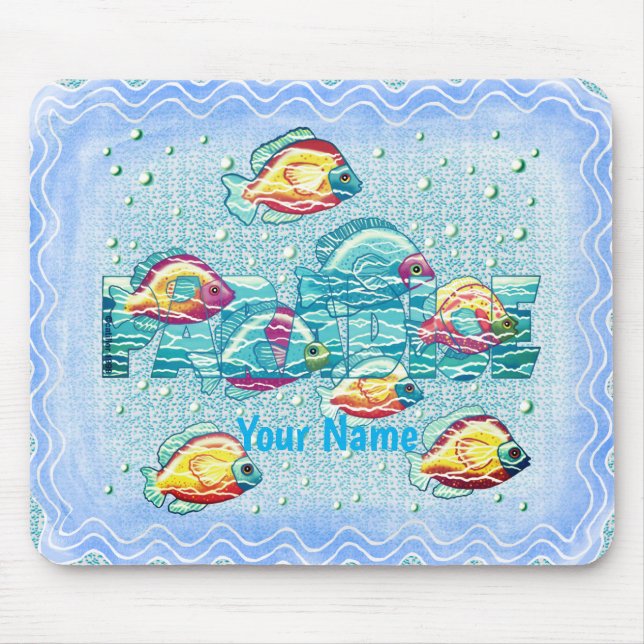Paradise fish mouse pad (Front)