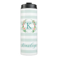 Paradise Floral and Stripes Monogram