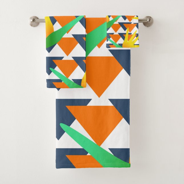 Paradise Floral Tribal Jungle Bath Towel Set (Insitu)