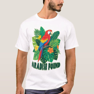 Paradise Found Scarlet Macaw Tropical Art T-Shirt