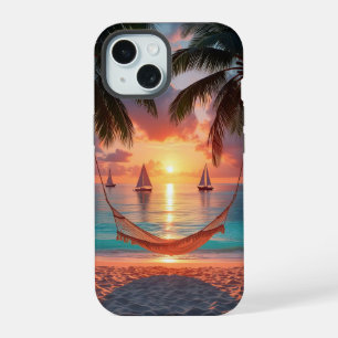 Paradise Found: Sunset Sails and Swaying Palms iPhone 15 Case