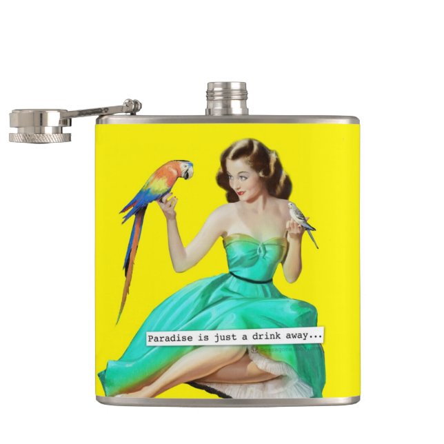 Paradise is Just a Drink Away Hip Flask (Opened)