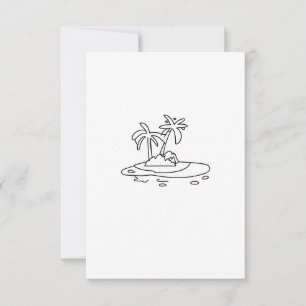 Paradise Island gift, line drawing Thank You Card