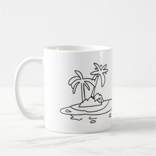 Paradise Island glass, line drawing Coffee Mug