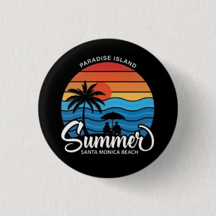 Paradise Island Santa Monica Beach-35307 3 Cm Round Badge