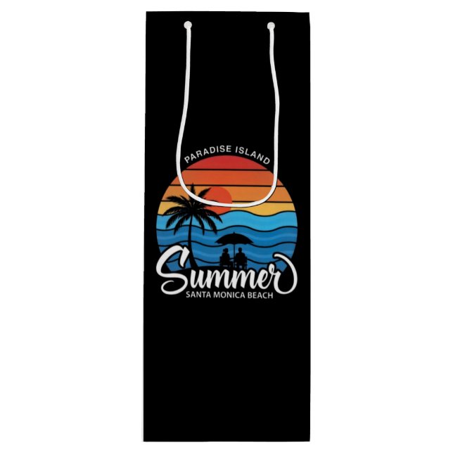 Paradise Island Santa Monica Beach-35307 Medium Gi Wine Gift Bag (Front)