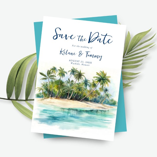 Paradise Island Tropical Beach Wedding Save The Date (Creator Uploaded)