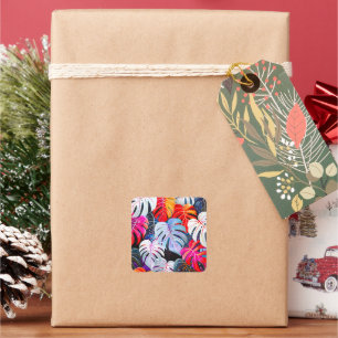 Paradise Jungle Tropical Foliage Square Sticker