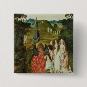 Paradise of the Symbolic Fountain 15 Cm Square Badge