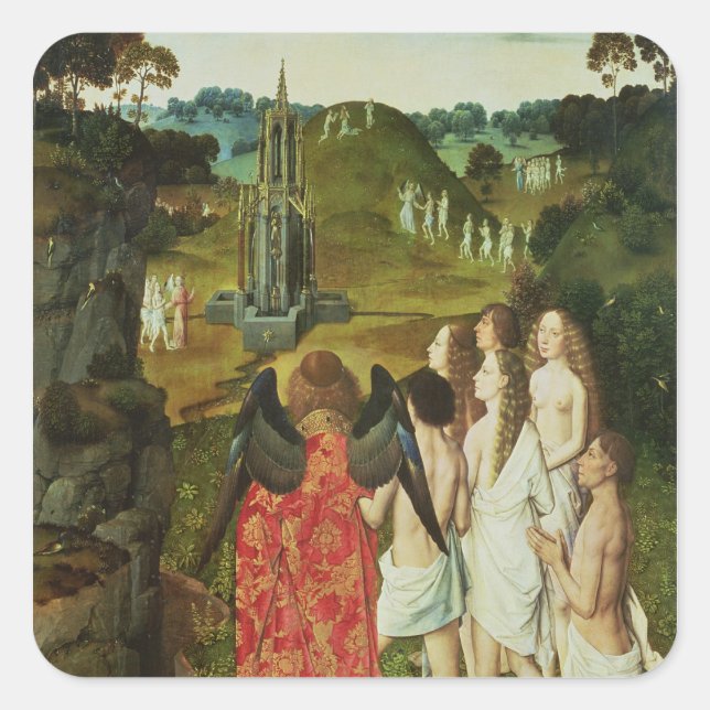 Paradise of the Symbolic Fountain Square Sticker (Front)