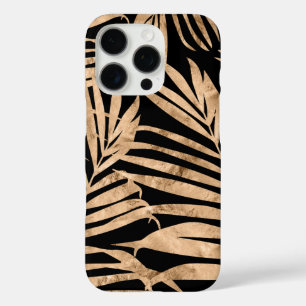 Paradise Palm Hawaiian Tropical- Gold and Black  iPhone 16 Pro Case