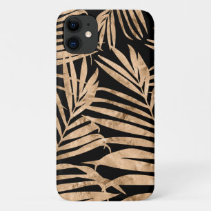 Paradise Palm Hawaiian Tropical- Gold & Black iPhone 11 Case