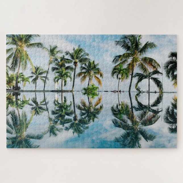 Paradise Palm Trees Reflections Jigsaw Puzzle (Horizontal)