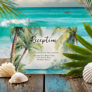 Paradise Palms Tropical Beach Wedding Reception Enclosure Card