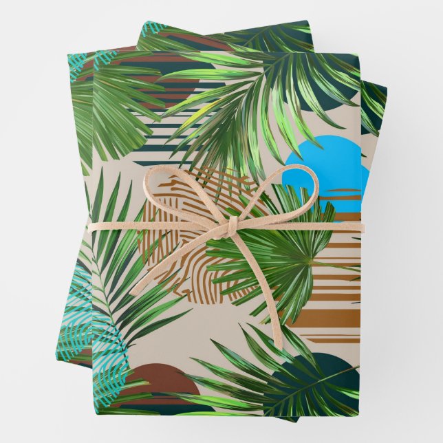 Paradise plants Hawaiian pattern Wrapping Paper Sheet (In situ)