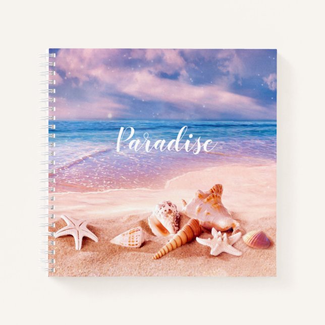 Paradise Sea Beach Shells Notebook (Front)