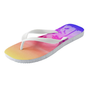 Paradise sunset palms flip flops