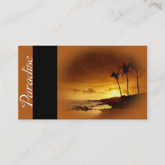Paradise - Sunset Tropics Travel Business Cards (Front)