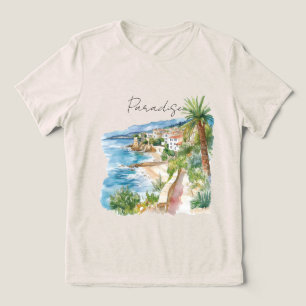 Paradise Tropical French Riviera Ocean Tri-Blend Shirt