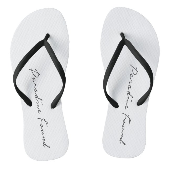 Paradise Vacation Art Word Text Art Fun Travel Art Thongs (Footbed)