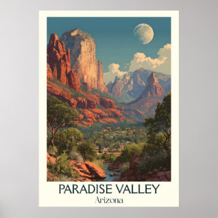 Paradise Valley Arizona Vintage Poster   Retro Des
