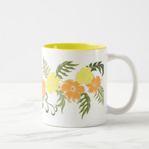 Paradiso Hawaiian Hibiscus Band Two-Tone Coffee Mug