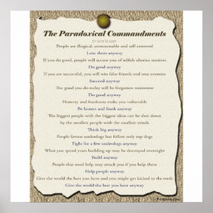 Paradoxical Commandments Poster