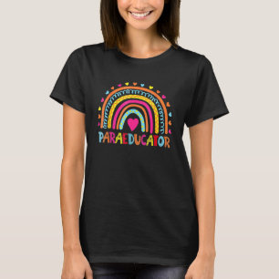 Paraeducator Crew Para Squad Rainbow Back To Schoo T-Shirt