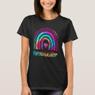 Paraeducator Crew Para Squad Rainbow Back To Schoo T-Shirt