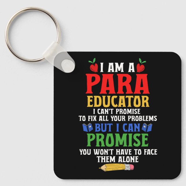 Paraeducator Paraprofessional Sped Teacher Can Pro Key Ring (Front)