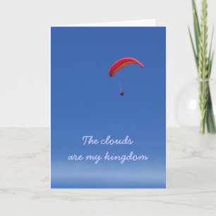 Paraglider above the clouds card