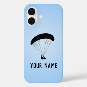 Paraglider against Blue Sky, add your name to this iPhone 16 Case