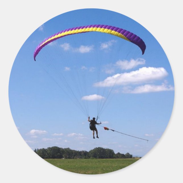 Paraglider Classic Round Sticker (Front)