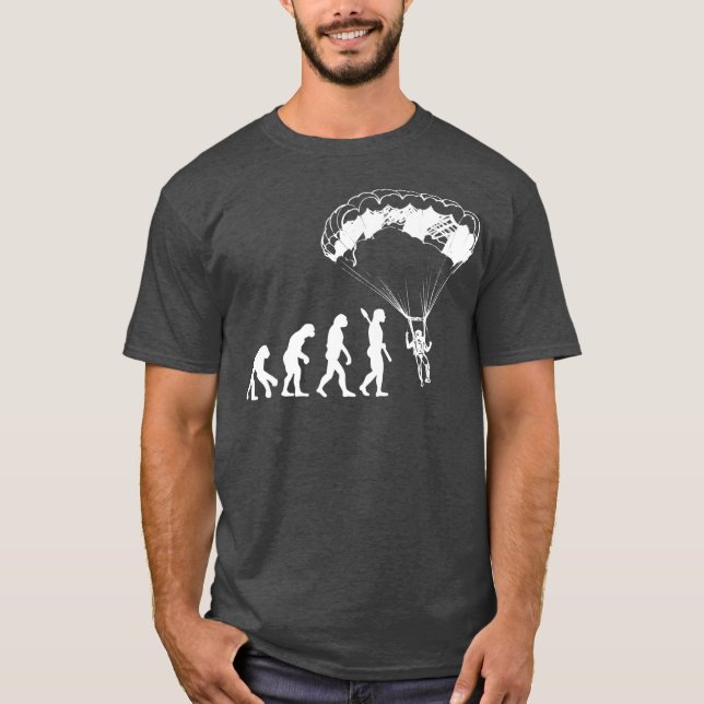 Paraglider Evolution Funny Paragliding Cool Gift T-Shirt (Front)