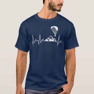 Paraglider Heartbeat Funny Paragliding Gift T-Shirt