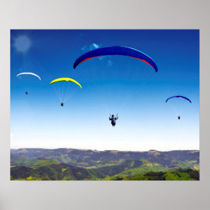 Paraglider in the Black Forest Poster