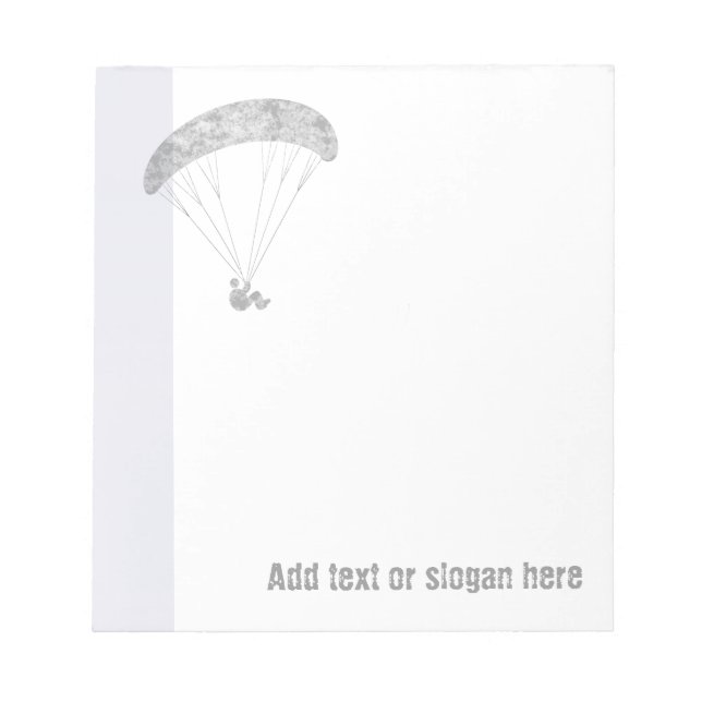 Paraglider Logo and Slogan Notepad (Front)